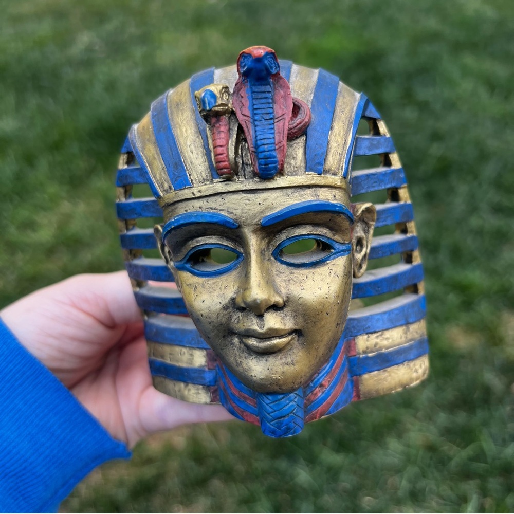 Egyptian Pharoah King Tut Horus Cobra Candle Holder Decor 4" Tea Light Candle